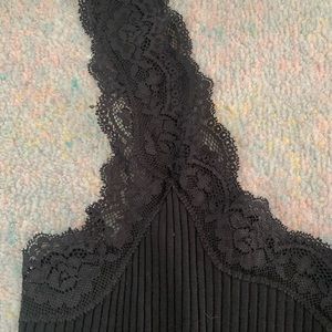 J. Crew Black Lace Trim Tank